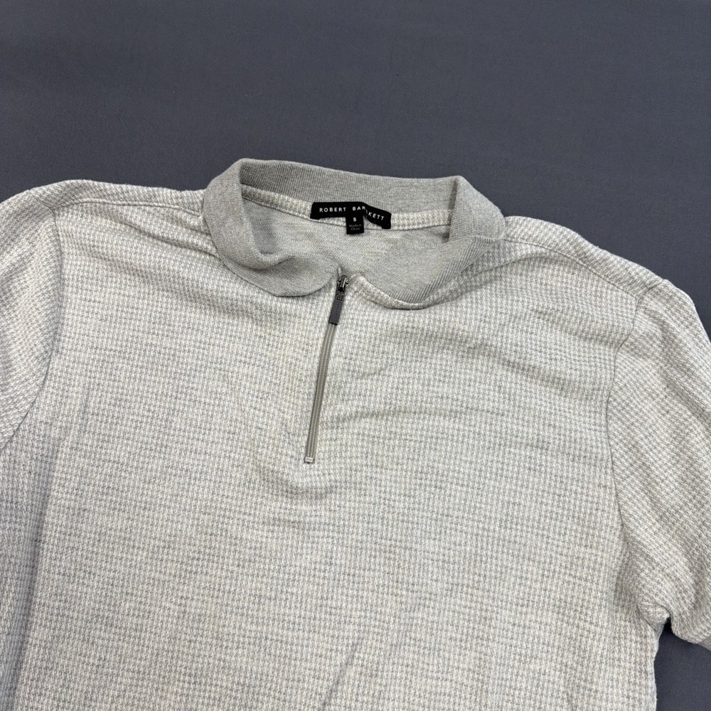 Robert Barakett grey quarter-zip polo shirt size small